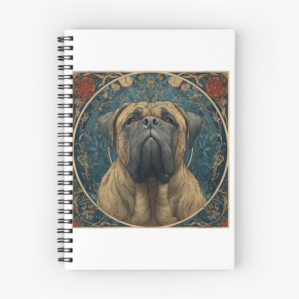 Item preview, Art nouveau Bullmastiff puppy dog designed and sold by MendaciousMina.