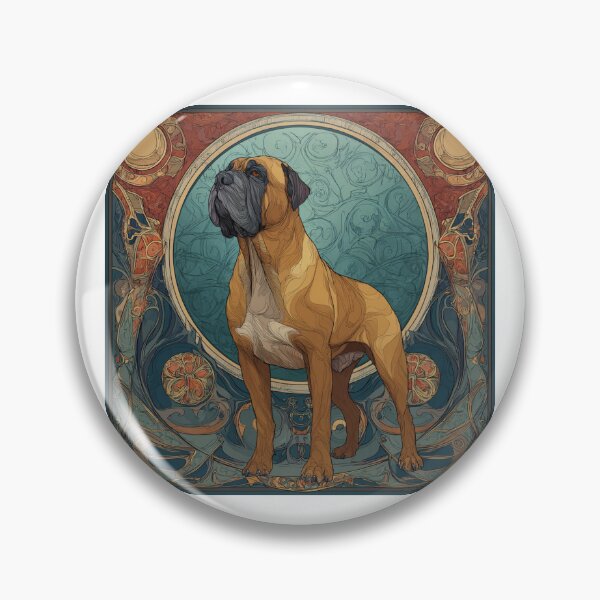Item preview, Art nouveau Bullmastiff puppy dog designed and sold by MendaciousMina.
