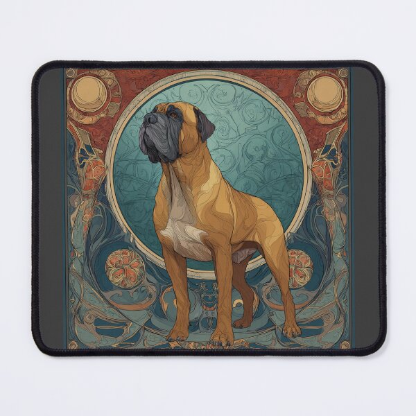 Item preview, Art nouveau Bullmastiff puppy dog designed and sold by MendaciousMina.