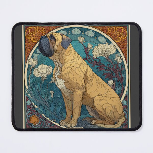 Item preview, Art nouveau Bullmastiff puppy dog designed and sold by MendaciousMina.