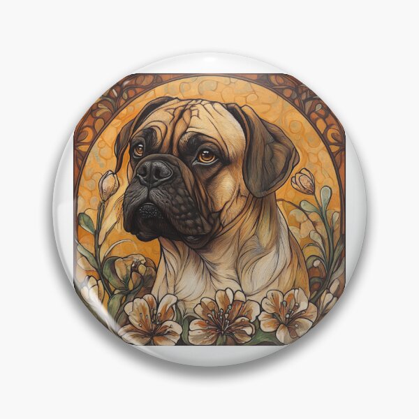 Item preview, Art nouveau Bullmastiff puppy dog designed and sold by MendaciousMina.