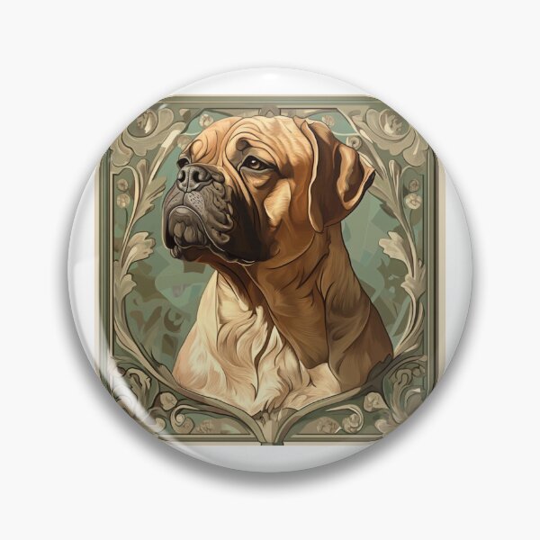 Item preview, Art nouveau Bullmastiff puppy dog designed and sold by MendaciousMina.