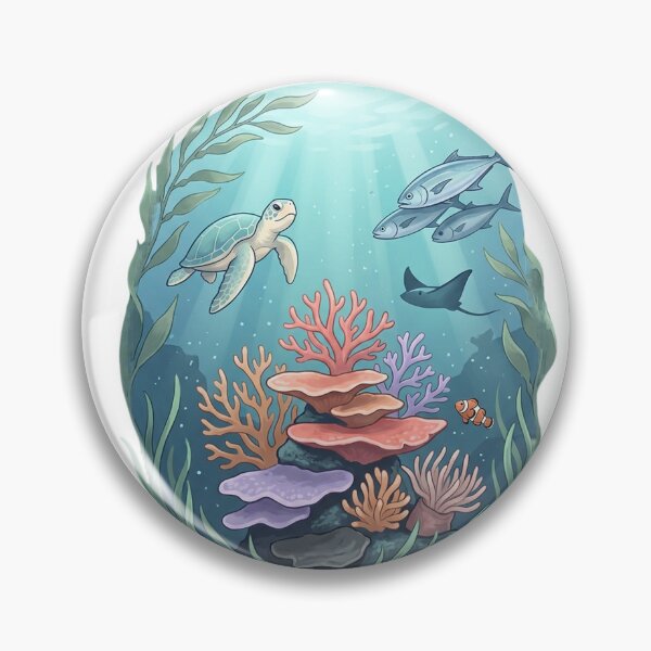 Item preview, Coral Reef Sea Turtle Design - Underwater Ocean Illustration designed and sold by JolususaStore.