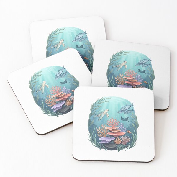Item preview, Coral Reef Sea Turtle Design - Underwater Ocean Illustration designed and sold by JolususaStore.