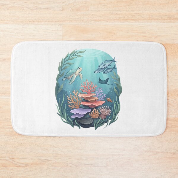 Item preview, Coral Reef Sea Turtle Design - Underwater Ocean Illustration designed and sold by JolususaStore.