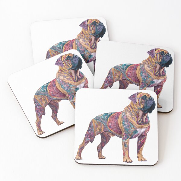 Item preview, Colorful Bullmastiff puppy dog designed and sold by MendaciousMina.