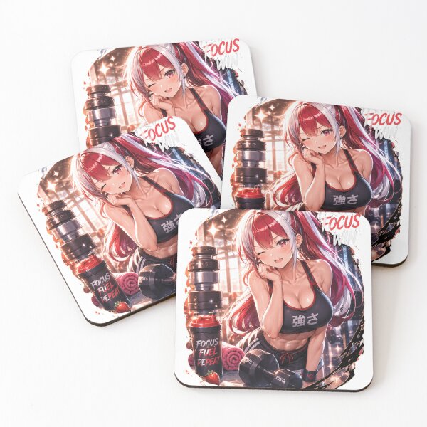 Item preview, Anime Gym Girl Focus Workout Fitness Motivation Design designed and sold by Digistore1221.