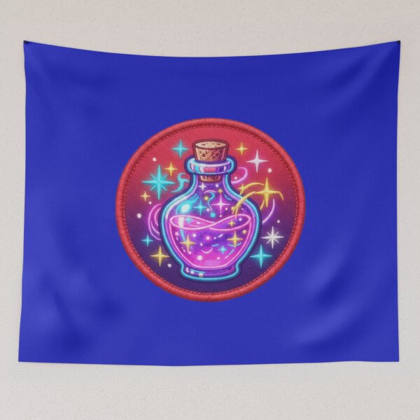 Item preview, Vibrant Glowing Magic Potion Bottle Patch Art designed and sold by Azurart2.