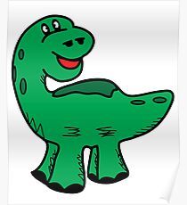 Green dino dinosaur Poster