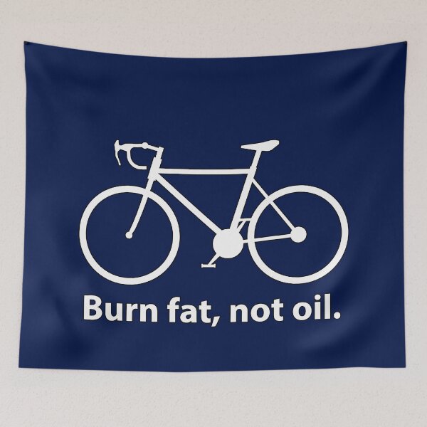 Item preview, Burn Fat Not Oil Bicycle Design, Eco Cycling Motivation, Sustainable Transport, Climate Action, Green Lifestyle, Bike Lover Graphic,  designed and sold by rikyfreestyle.