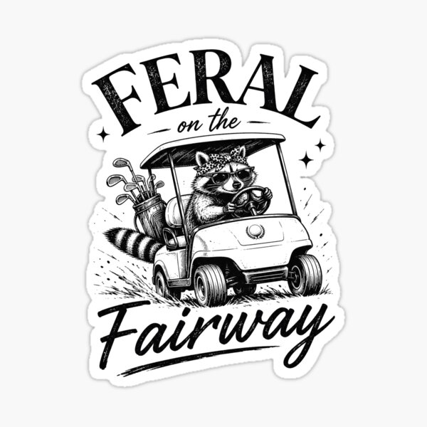 Item preview, Feral On The Fairway Funny Golf Raccoon Cart Design designed and sold by VGAfanatic.