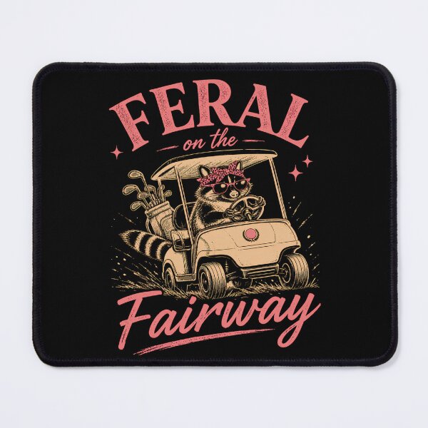 Item preview, Feral On The Fairway Funny Golf Raccoon Driving Golf Cart designed and sold by VGAfanatic.