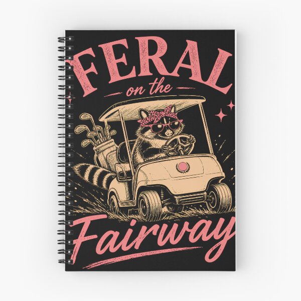 Item preview, Feral On The Fairway Funny Golf Raccoon Driving Golf Cart designed and sold by VGAfanatic.