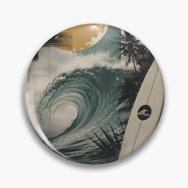 Item preview, Ride Free: Vintage Collage Style Art of Surfing and Ocean Waves designed and sold by victorstudioart.