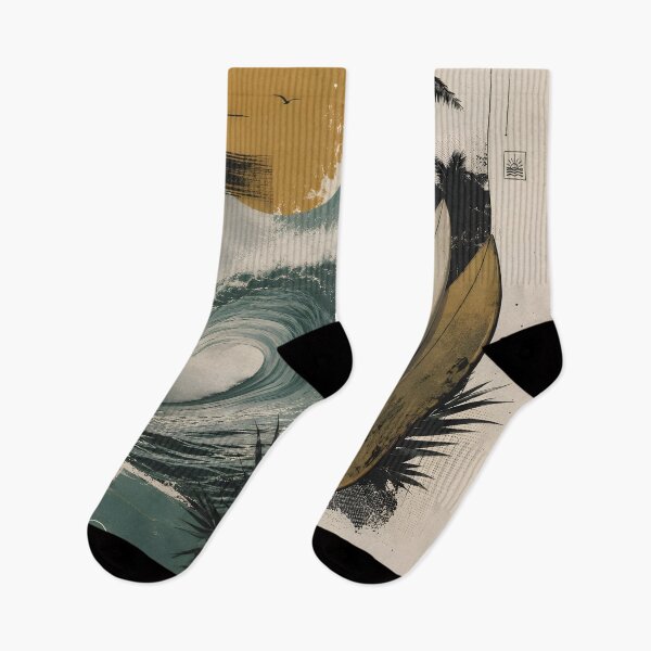 Item preview, Ride Free: Vintage Collage Style Art of Surfing and Ocean Waves designed and sold by victorstudioart.
