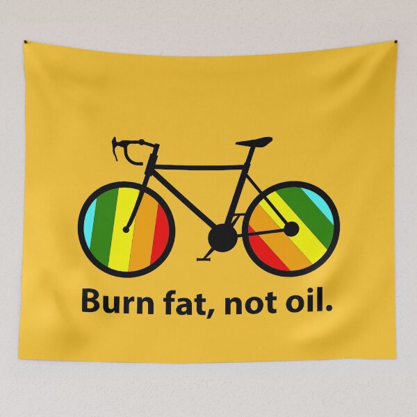 Item preview, Burn Fat Not Oil Bicycle Design, Eco Cycling Motivation, Sustainable Transport, Climate Action,  designed and sold by rikyfreestyle.