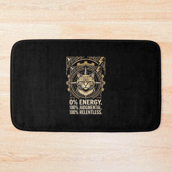 Item preview, 0 PERCENT ENERGY 100 PERCENT JUDGMENTAL FUNNY STOIC CAT T-SHIRT designed and sold by LowBatteryStudio ⭐.