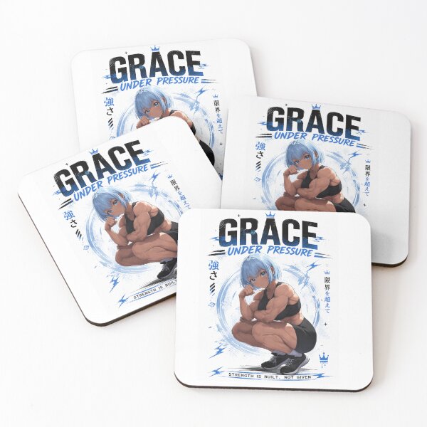 Item preview, Grace Under Pressure Anime Gym Girl Fitness Motivation Art designed and sold by Digistore1221.
