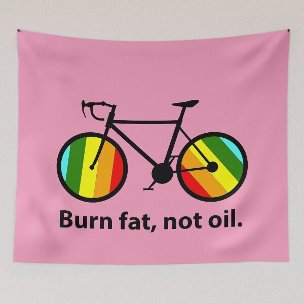 Item preview, Burn Fat Not Oil Bicycle Design, Eco Cycling Motivation, Sustainable Transport, Climate Action, Green Lifestyle, Bike Lover Graphic,  designed and sold by rikyfreestyle.