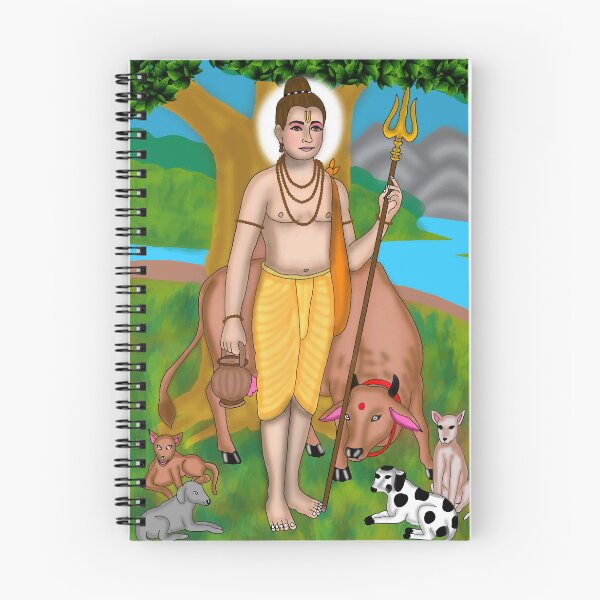 Item preview, Lord Dattatreya Artwork | Divine Hindu Trinity Digital Painting Illustration designed and sold by Harshit_Digital_Arts.