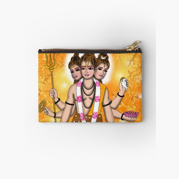 Item preview, Lord Dattatreya Artwork | Divine Hindu Trinity Digital Painting Illustration designed and sold by Harshit_Digital_Arts.