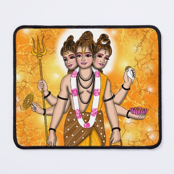 Item preview, Lord Dattatreya Artwork | Divine Hindu Trinity Digital Painting Illustration designed and sold by Harshit_Digital_Arts.