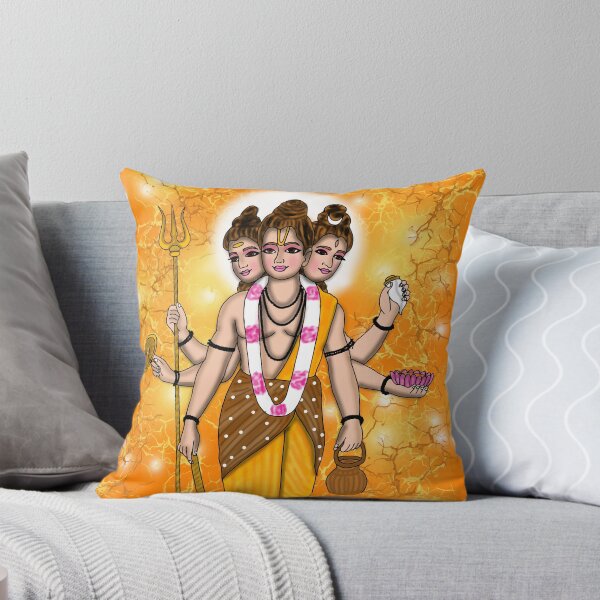 Item preview, Lord Dattatreya Artwork | Divine Hindu Trinity Digital Painting Illustration designed and sold by Harshit_Digital_Arts.