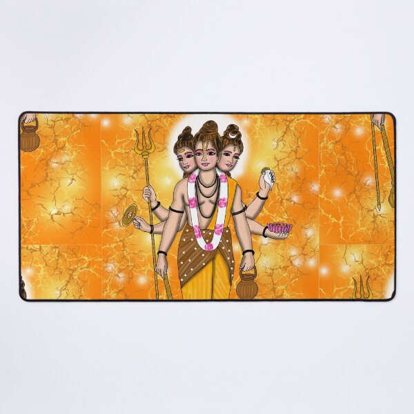 Item preview, Lord Dattatreya Artwork | Divine Hindu Trinity Digital Painting Illustration designed and sold by Harshit_Digital_Arts.