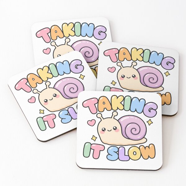 Item preview, Taking It Slow Sweet Kawaii Snail Quote designed and sold by BoosterShop.