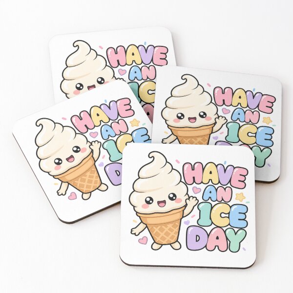 Item preview, Have an Ice Day! Cute Kawaii Ice Cream Saying designed and sold by BoosterShop.
