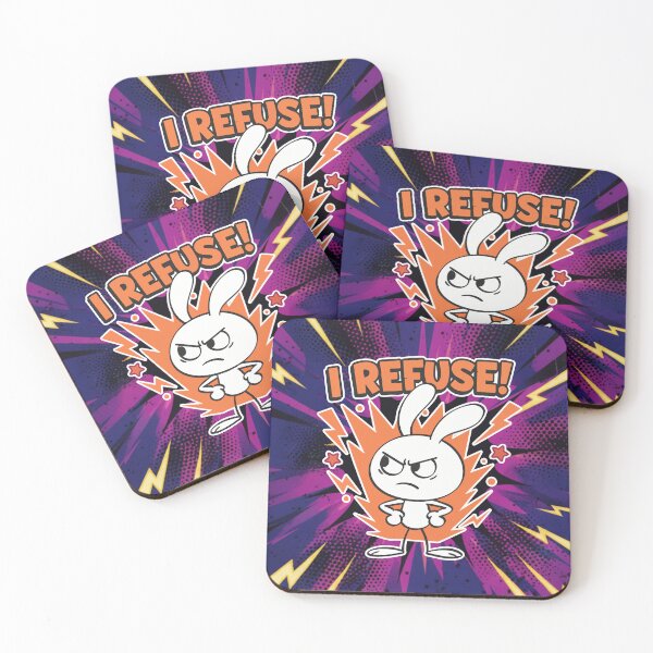 Item preview, I Refuse! Angry Bunny Cartoon designed and sold by Taridesign.