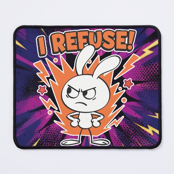 Item preview, I Refuse! Angry Bunny Cartoon designed and sold by Taridesign.
