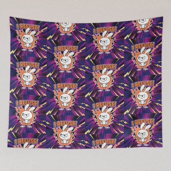 Item preview, I Refuse! Angry Bunny Cartoon designed and sold by Taridesign.