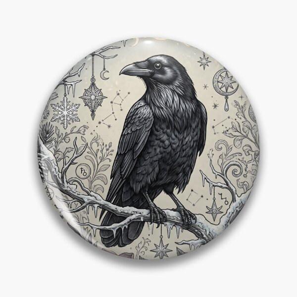 Item preview, Whimsigoth Raven Celestial Vintage Art designed and sold by VibranPalette.