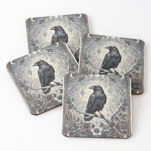 Item preview, Whimsigoth Raven Celestial Vintage Art designed and sold by VibranPalette.