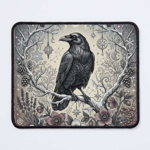 Item preview, Whimsigoth Raven Celestial Vintage Art designed and sold by VibranPalette.