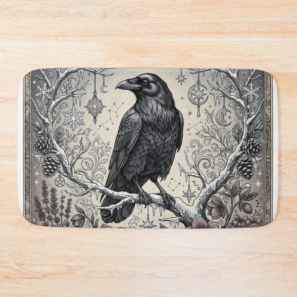 Item preview, Whimsigoth Raven Celestial Vintage Art designed and sold by VibranPalette.