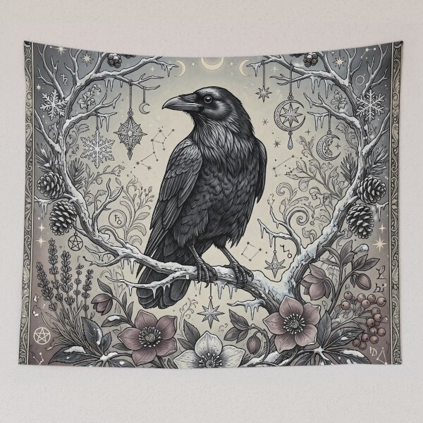 Item preview, Whimsigoth Raven Celestial Vintage Art designed and sold by VibranPalette.