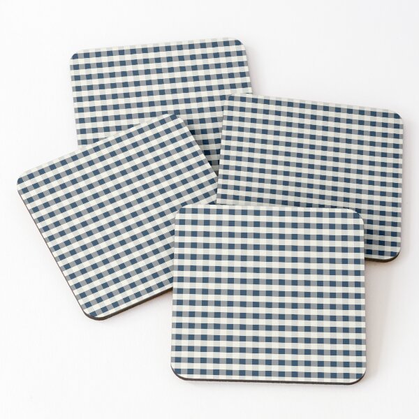 Item preview, Coastal Scandi Cottage Gingham Check Pattern in Dark Blue and Off White designed and sold by kierkegaard.