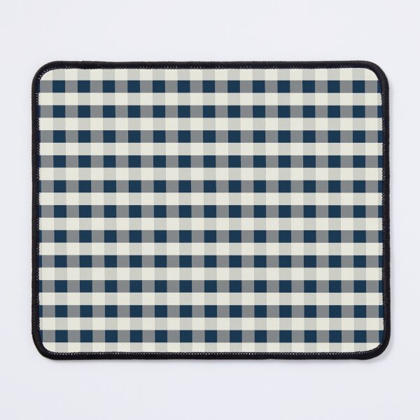 Item preview, Coastal Scandi Cottage Gingham Check Pattern in Dark Blue and Off White designed and sold by kierkegaard.