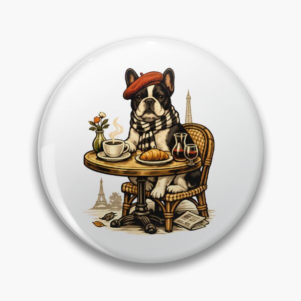 Item preview, Parisian café with a French bulldog designed and sold by Daily Quirk.
