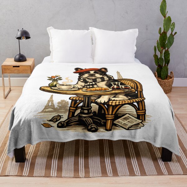 Item preview, Parisian café with a French bulldog designed and sold by Daily Quirk.