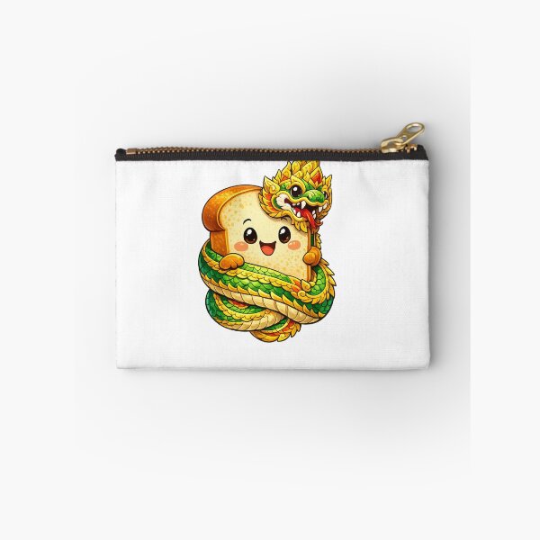 Item preview, Cute Cartoon Bread Character Hugged by a Traditional Thai Naga Serpent designed and sold by WangAew.