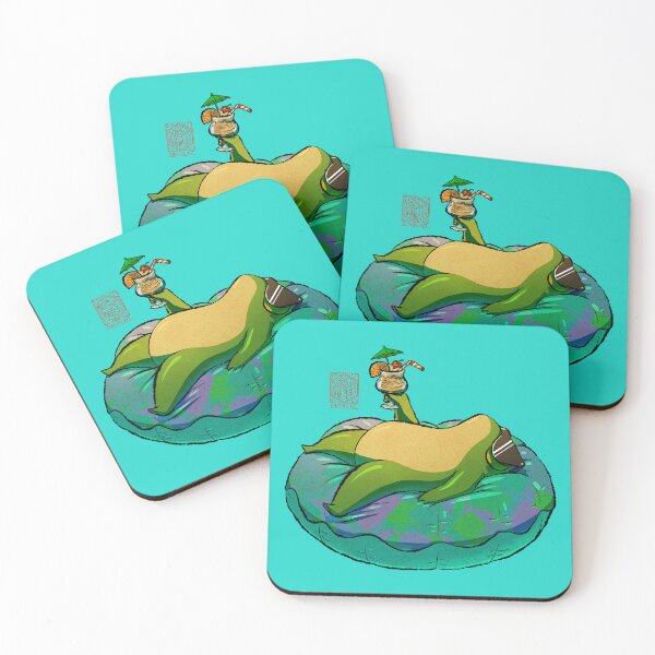 Item preview, Summer Frog relaxing with drink and floatie tube Animal Asian Art Illustration designed and sold by DingHuArt.