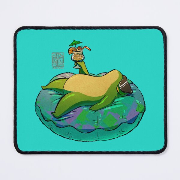 Item preview, Summer Frog relaxing with drink and floatie tube Animal Asian Art Illustration designed and sold by DingHuArt.