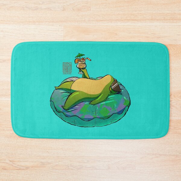 Item preview, Summer Frog relaxing with drink and floatie tube Animal Asian Art Illustration designed and sold by DingHuArt.