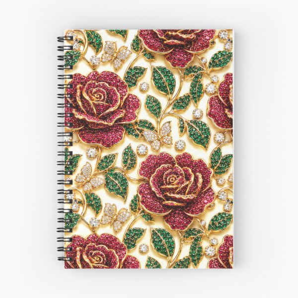 Item preview, Vintage Ruby Rose Emerald Leaf Mosaic Luxury Floral Pattern designed and sold by scicilysimonee.