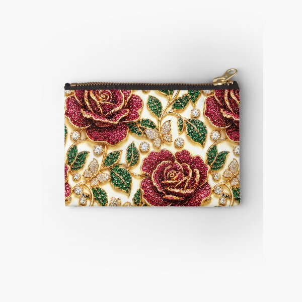 Item preview, Vintage Ruby Rose Emerald Leaf Mosaic Luxury Floral Pattern designed and sold by scicilysimonee.