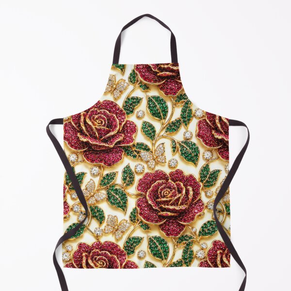 Artikelvorschau, Vintage Rubinrose Smaragdblatt Mosaik Luxus Blumenmuster entworfen und verkauft von scicilysimonee.