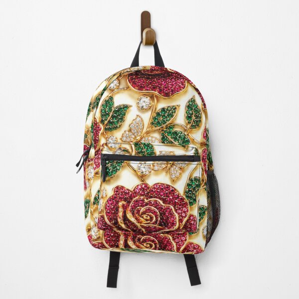 Artikelvorschau, Vintage Rubinrose Smaragdblatt Mosaik Luxus Blumenmuster entworfen und verkauft von scicilysimonee.